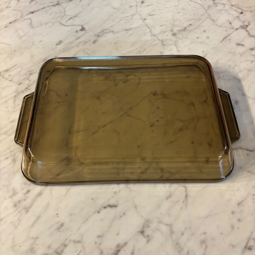 Anchor Hocking Amber Glass Baking Dish 3qt Rectangular Casserole Pan 13.5x9x2